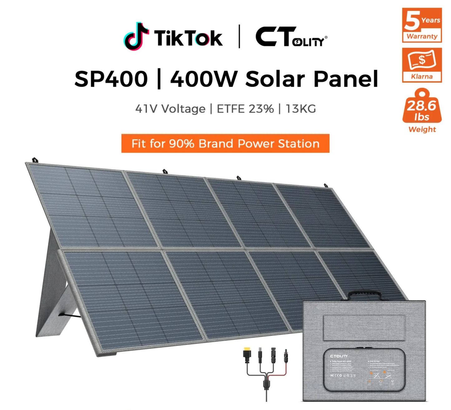 Panel solar plegable SP400 de 400 W para acampada