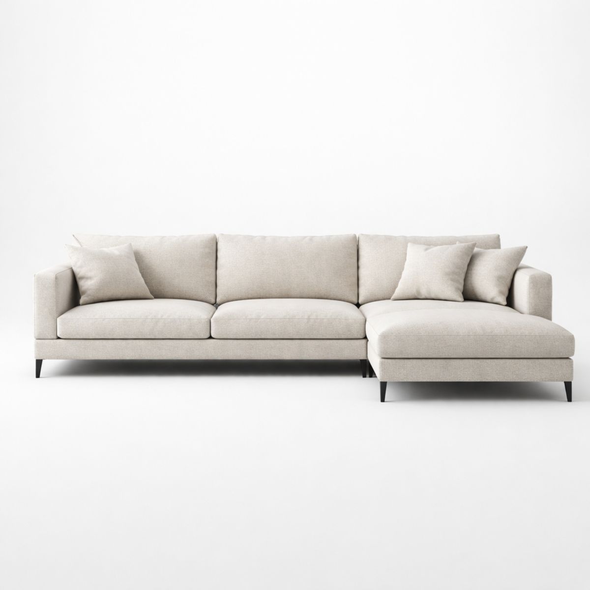 Ecksofa Beige Stoff L-Form 280cm