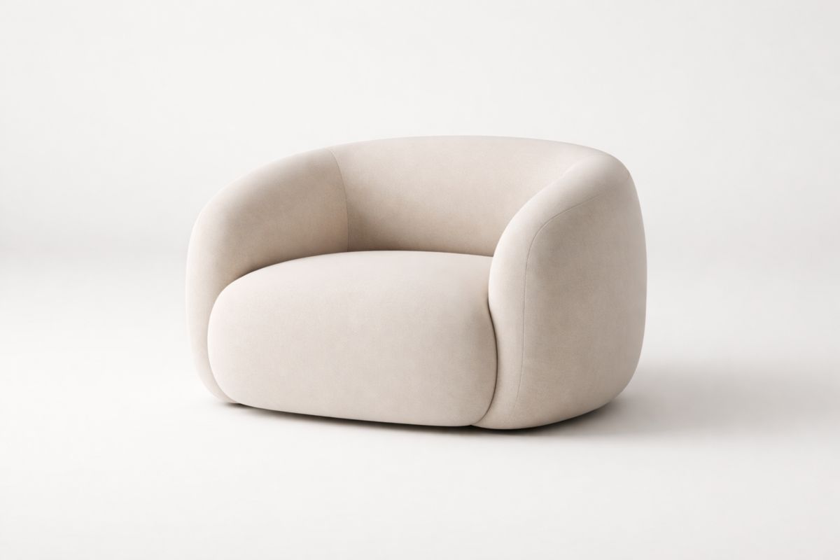 Beiger Relaxsessel aus Mikrofaser 100x90x80 cm(B × T × H)