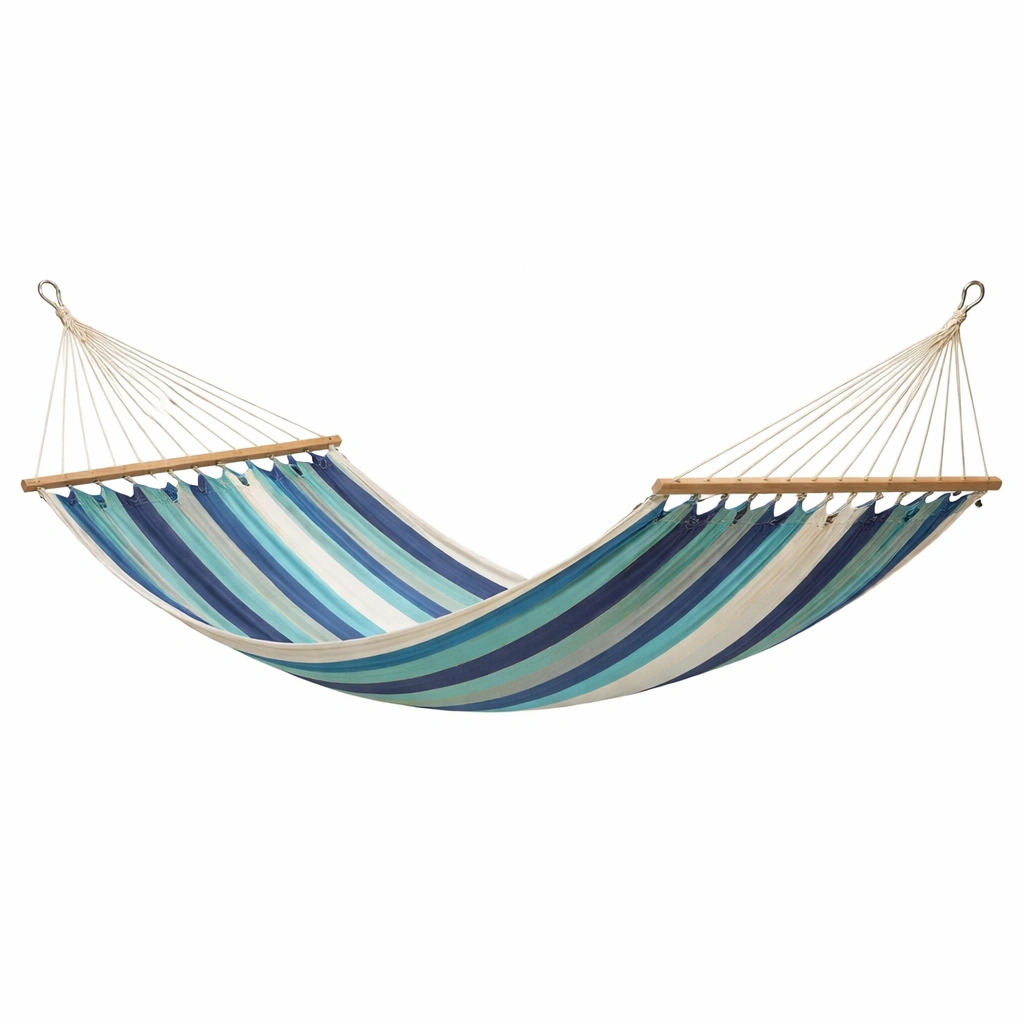 Hängematte Baumwolle Blau Grün Weiß-DECORELEVATIA