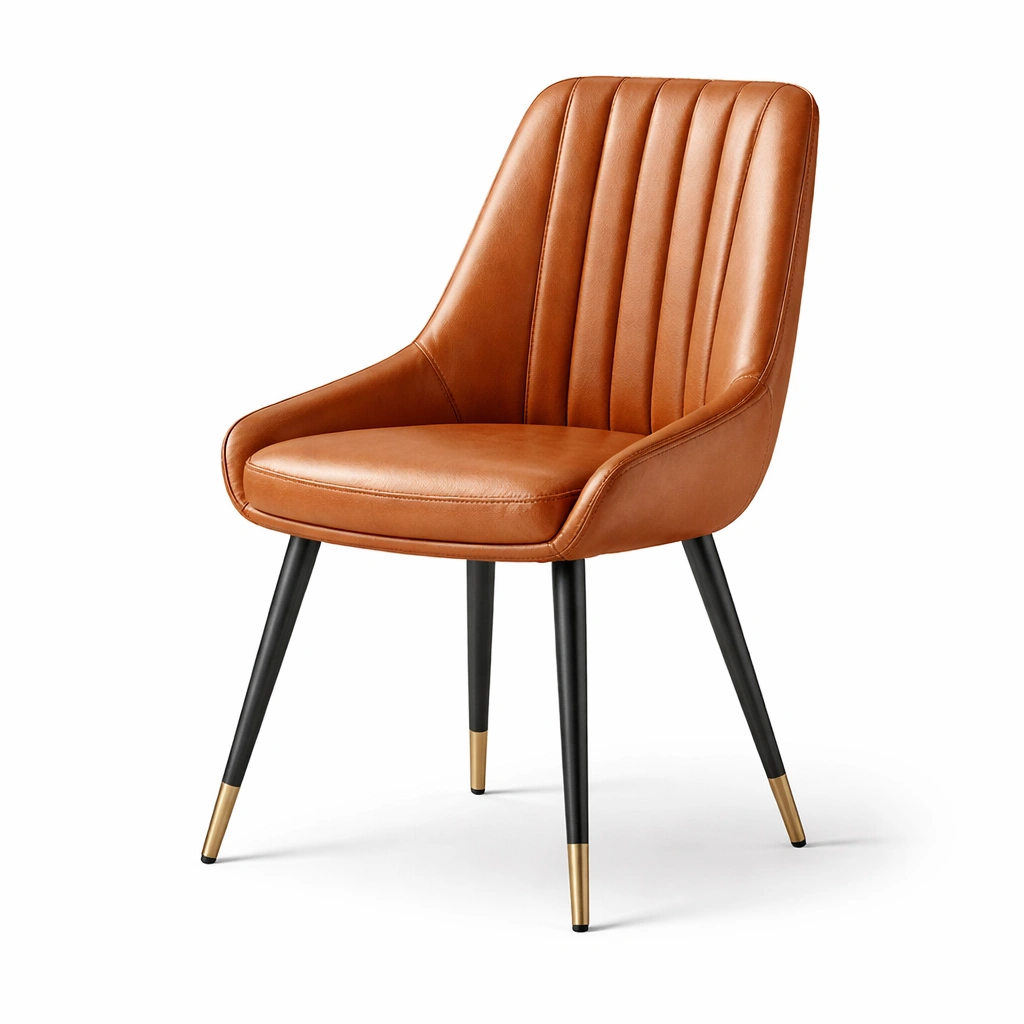 Essstuhl Leder Cognac-DECORELEVATIA