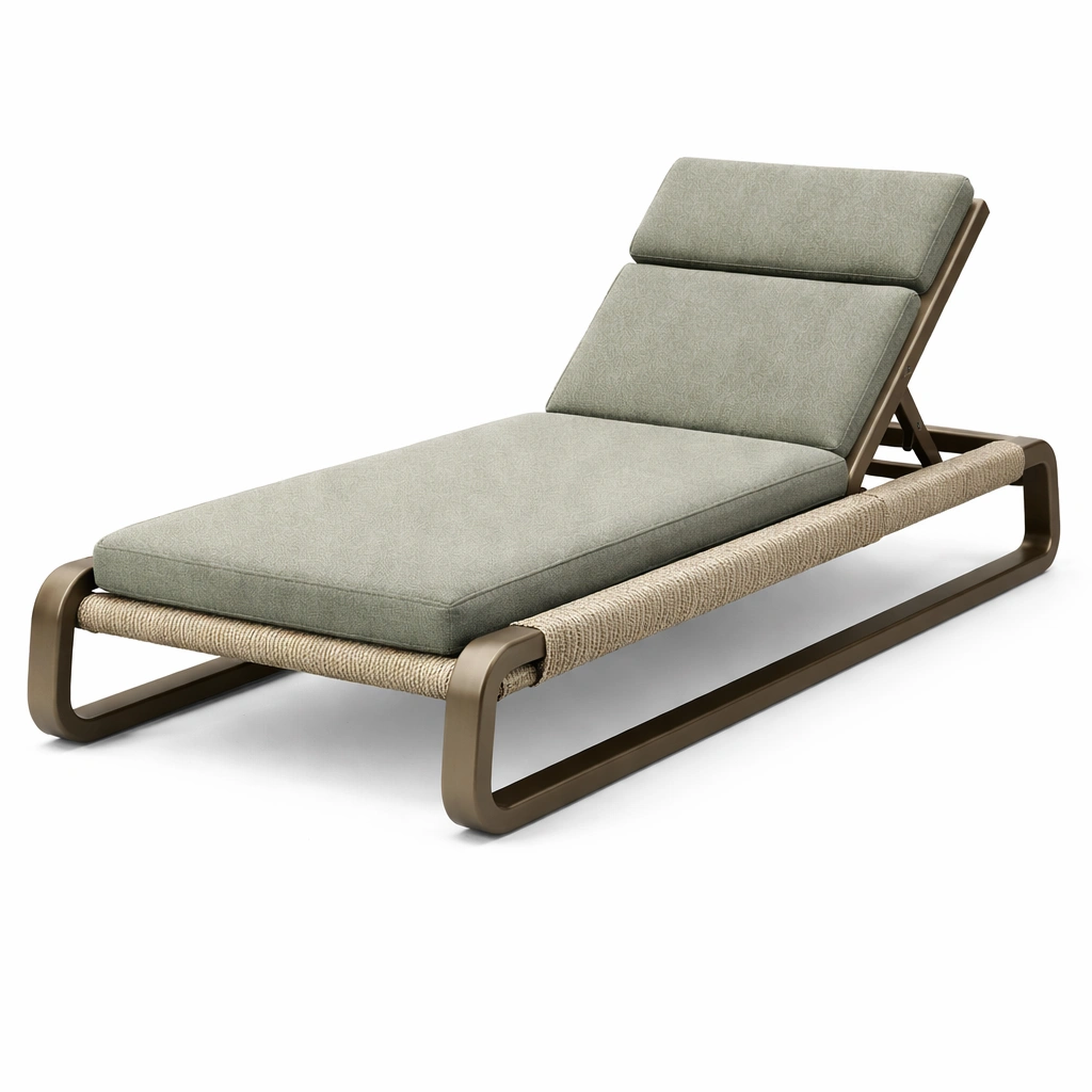 Gartenliege Aluminium mit Sunbrella Polster Verstellbar-DECORELEVATIA