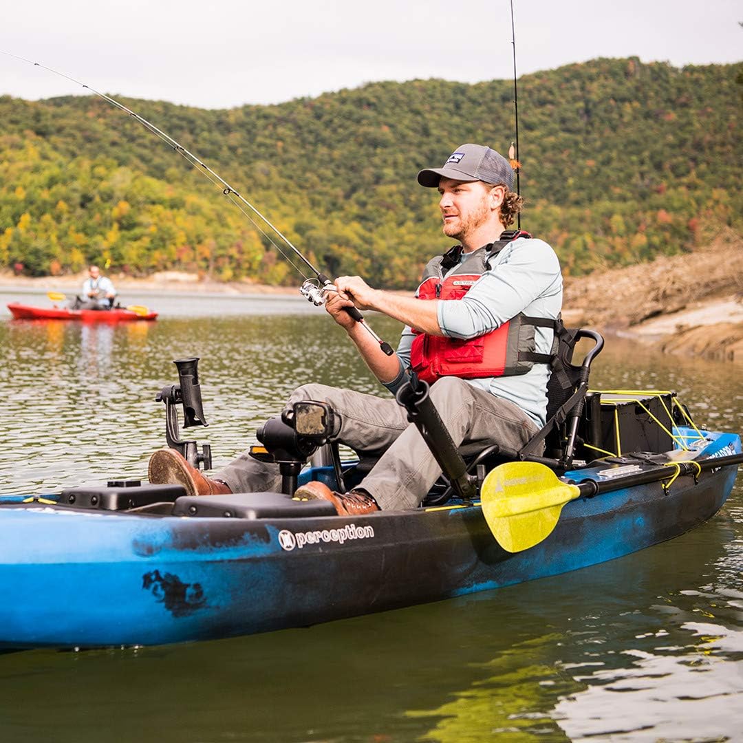 Kayaks Pthtescador Pilot 12 | Sit on Top Fishing Kayak with Pedal Drive | Adjustable Lawn Chair Seat and Tackle Storage Areas | 12' | Dapper (9351587178)