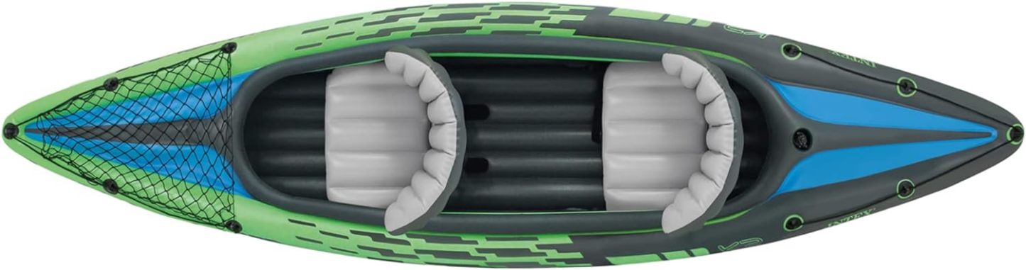 IthtNTEX Cththallenger Inflatable Kayak: Deluxe 86-inch Kayak Paddle and High-Output Pump – Super Strong PVC – Adjustable Seat with Backrest – Removable Tail Fin – Cargo Storage Net