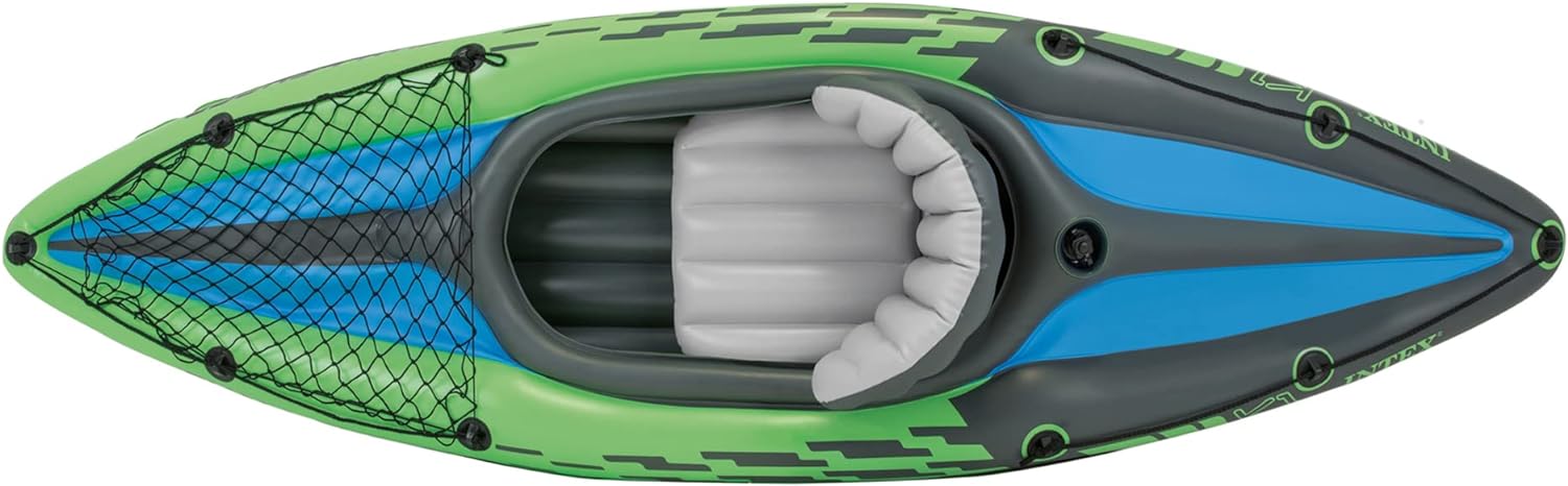 IthtNTEX Cththallenger Inflatable Kayak: Deluxe 86-inch Kayak Paddle and High-Output Pump – Super Strong PVC – Adjustable Seat with Backrest – Removable Tail Fin – Cargo Storage Net