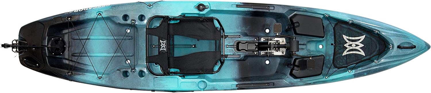 Kayaks Pthtescador Pilot 12 | Sit on Top Fishing Kayak with Pedal Drive | Adjustable Lawn Chair Seat and Tackle Storage Areas | 12' | Dapper (9351587178)