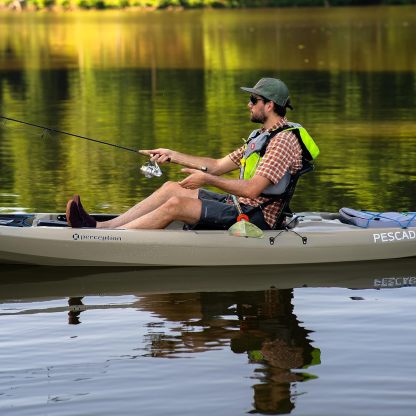 Pthtescador Pro 10 | Sit on Top Fishing Kayak with Adjustable Lawn Chair Seat | Large Front and Rear Storage | 10' 6"