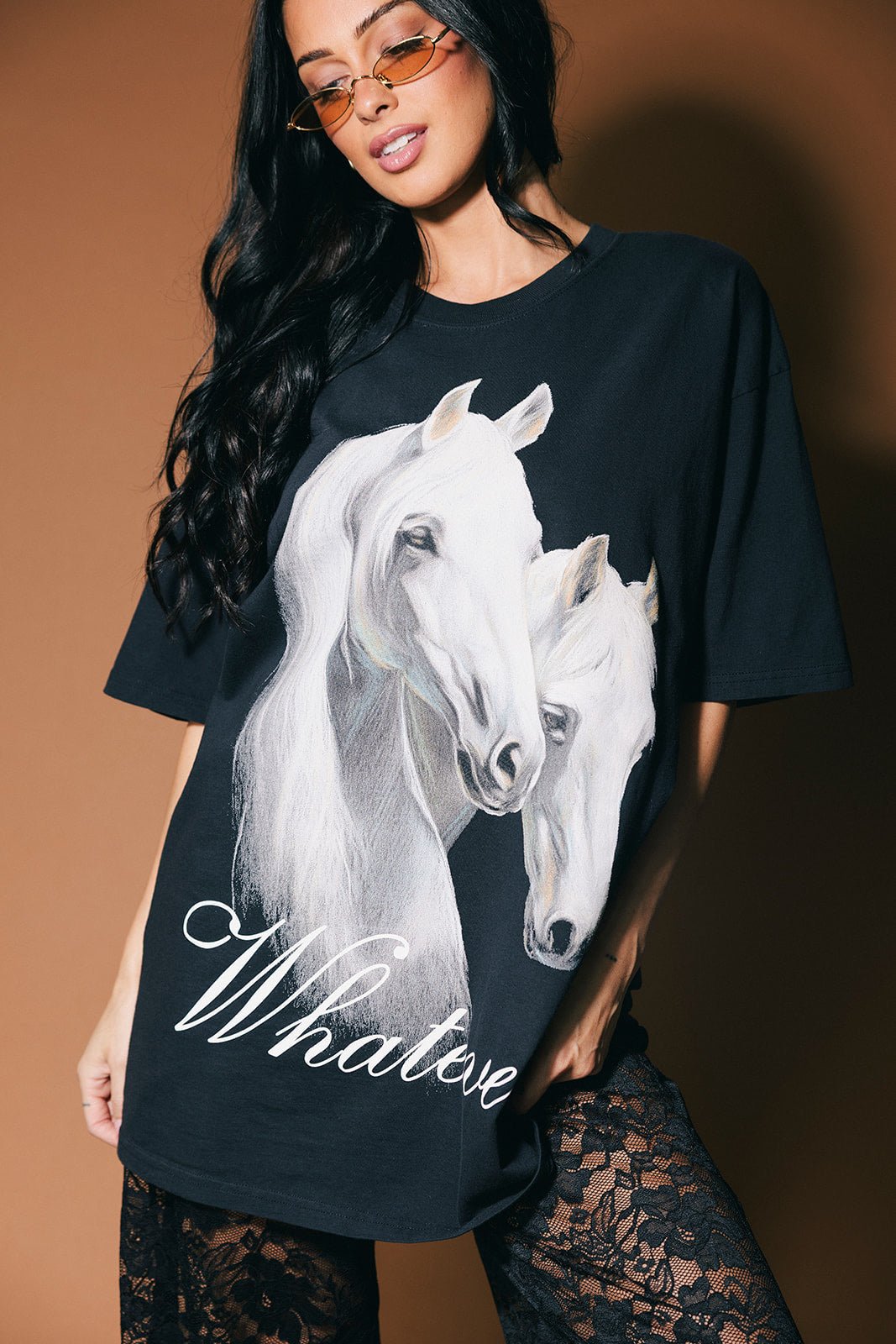 Girl, Whatever Oversized Mustang Tee