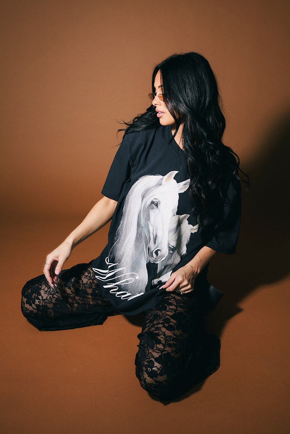 Girl, Whatever Oversized Mustang Tee