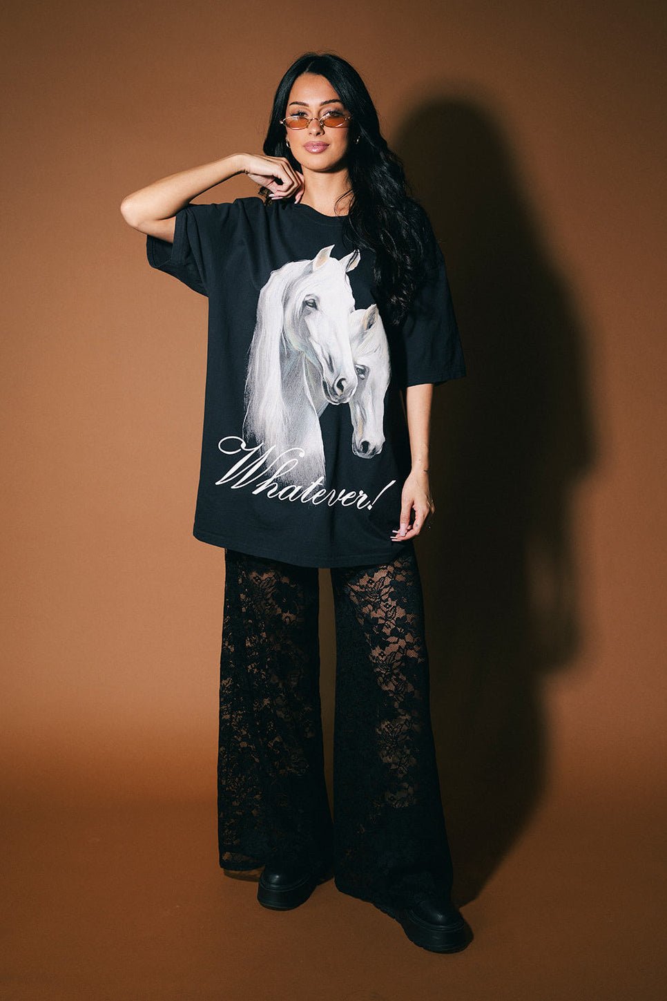 Girl, Whatever Oversized Mustang Tee