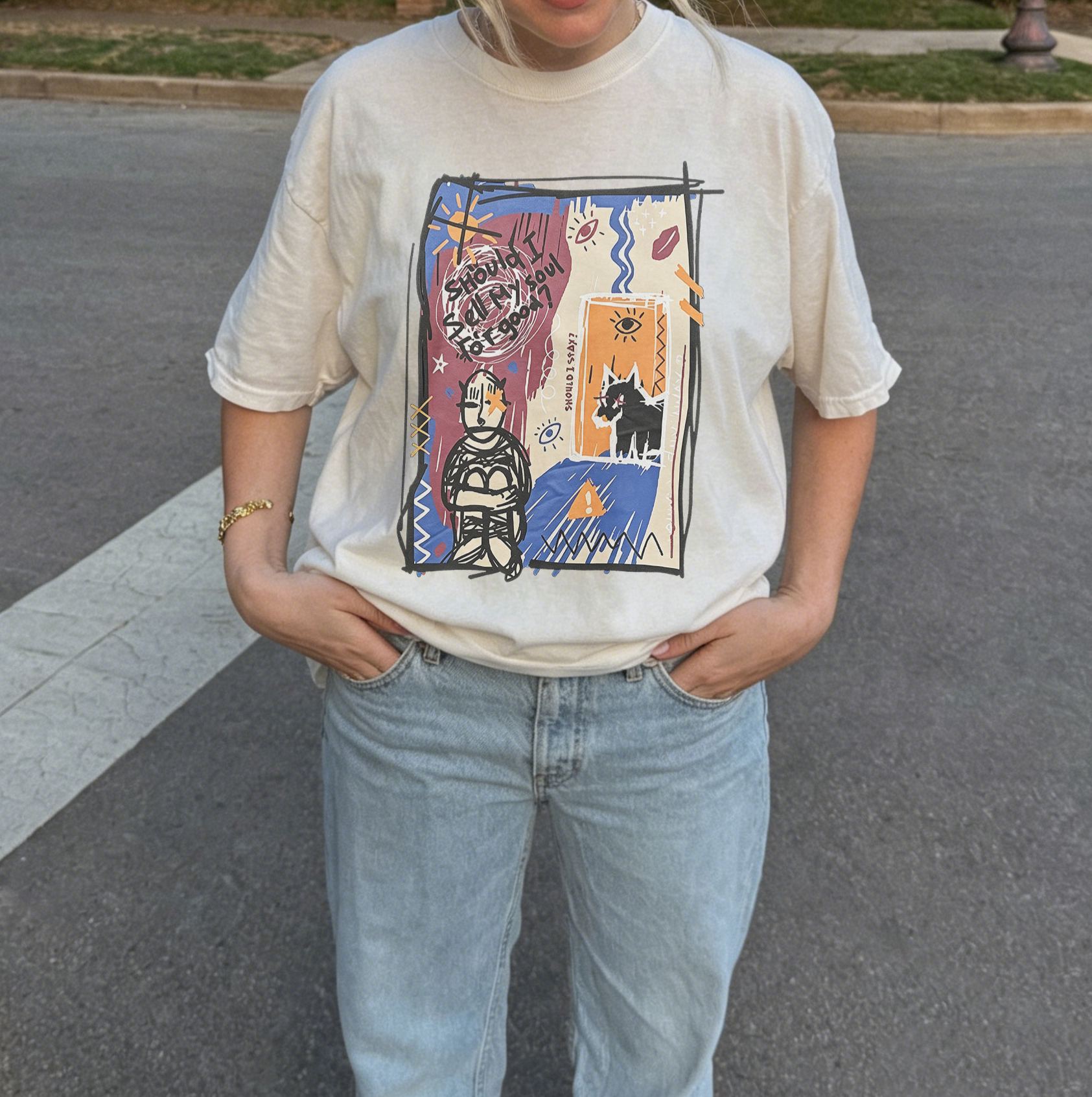 Abstract Sketch Graphic Tee