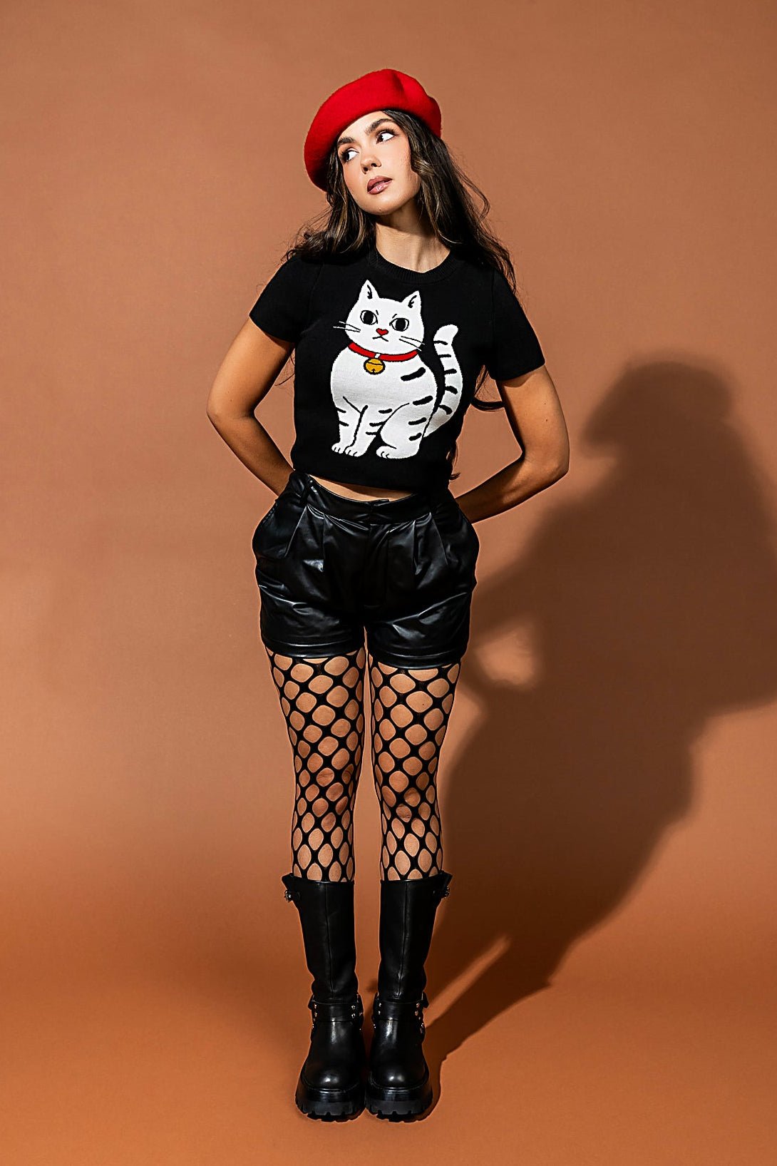 Lucky Kitty Knit Baby Tee