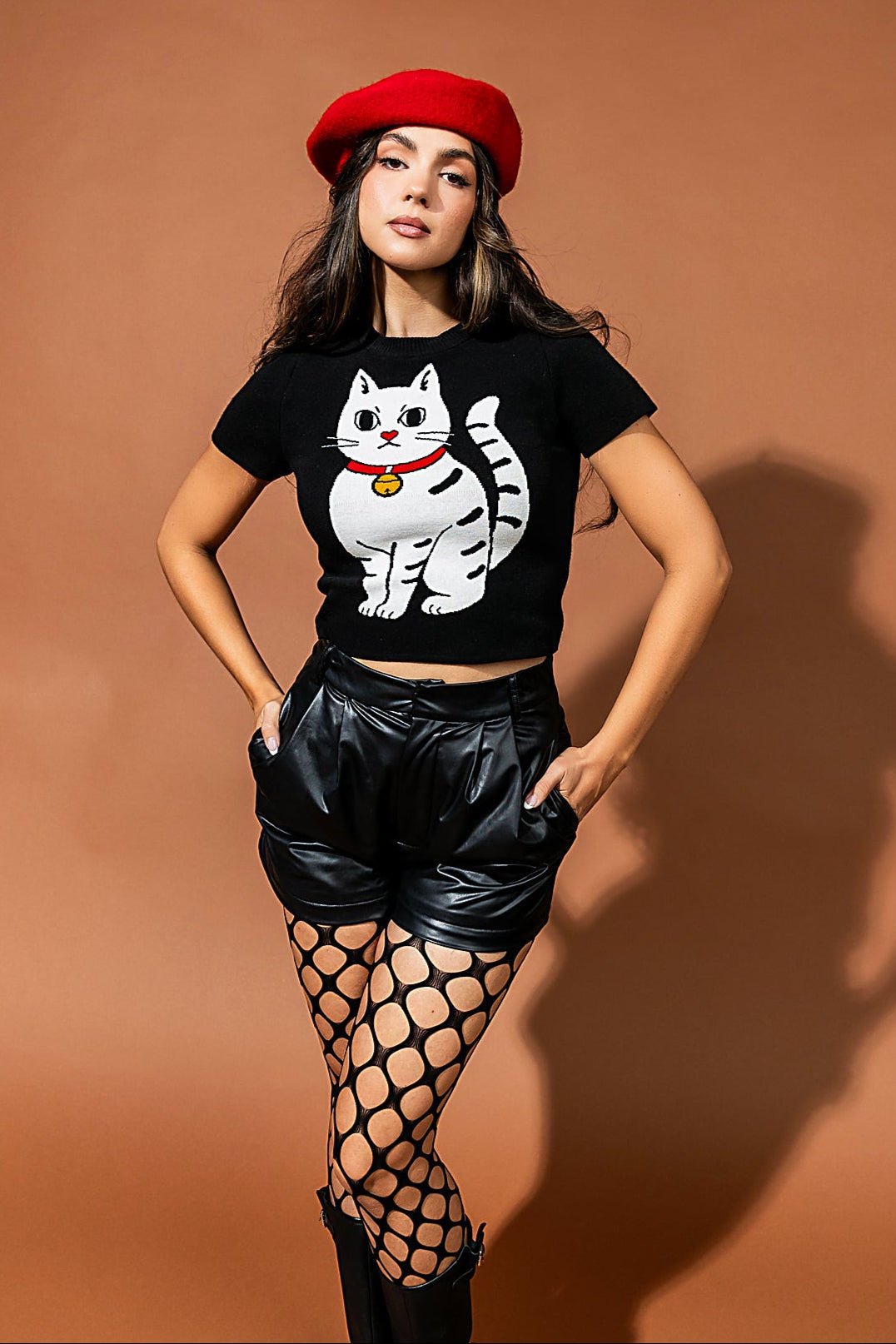 Lucky Kitty Knit Baby Tee