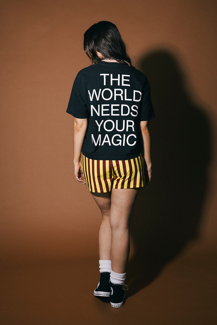 The World Needs Your Magic Crop Tee in Black