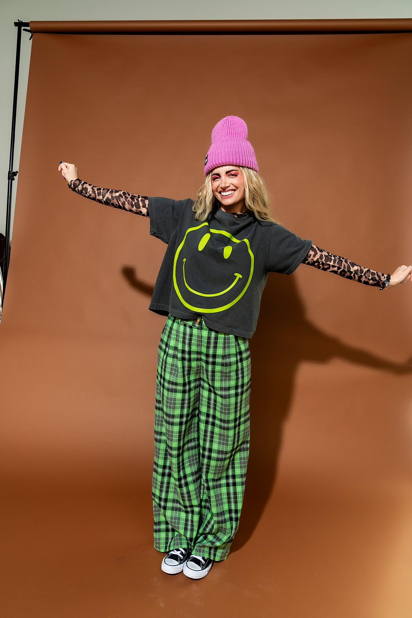 The World Needs Your Magic Crop Tee in Vintage Charcoal + Neon *RESTOCKED*