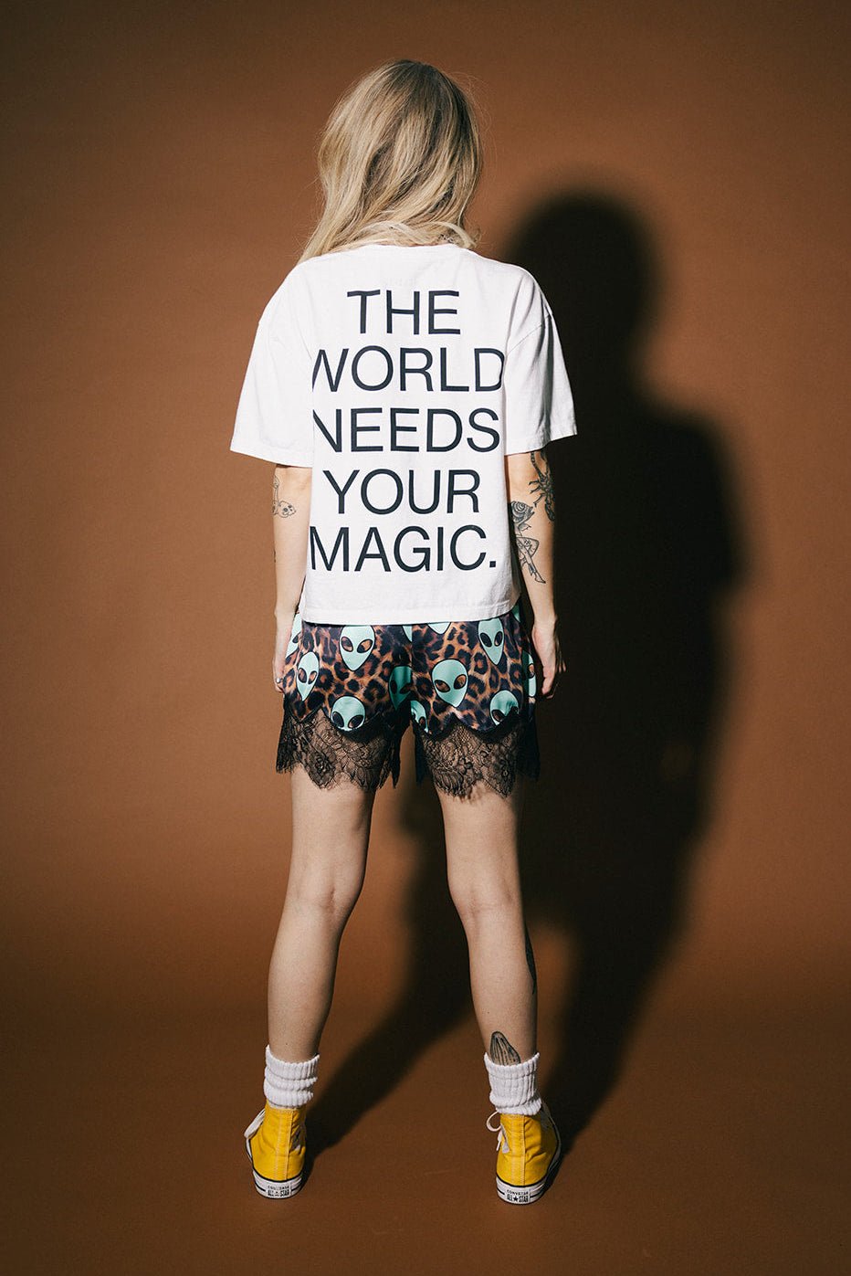 The World Needs Your Magic Crop Tee in White