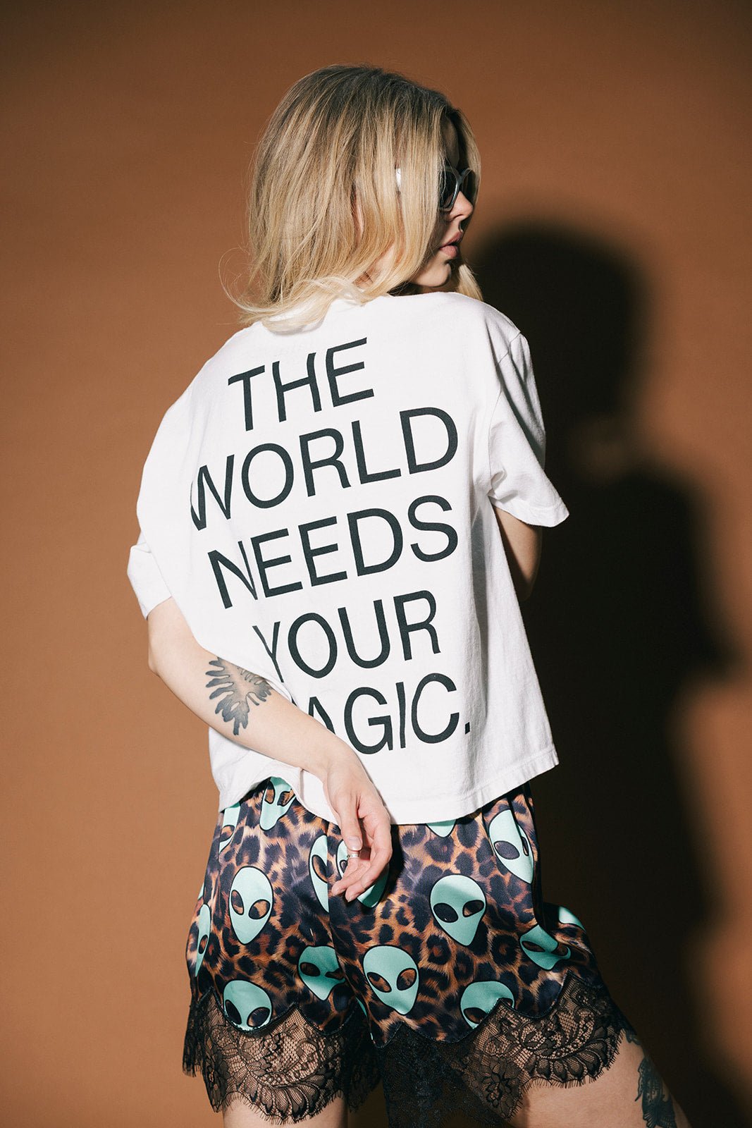The World Needs Your Magic Crop Tee in White