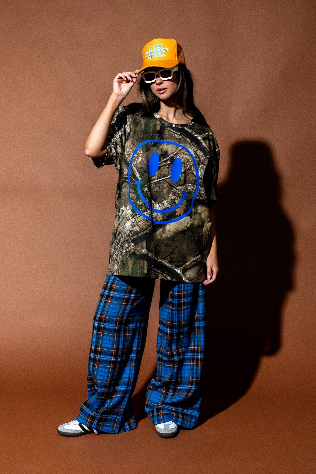 The World Needs Your Magic Oversized Camo Tee in Blue