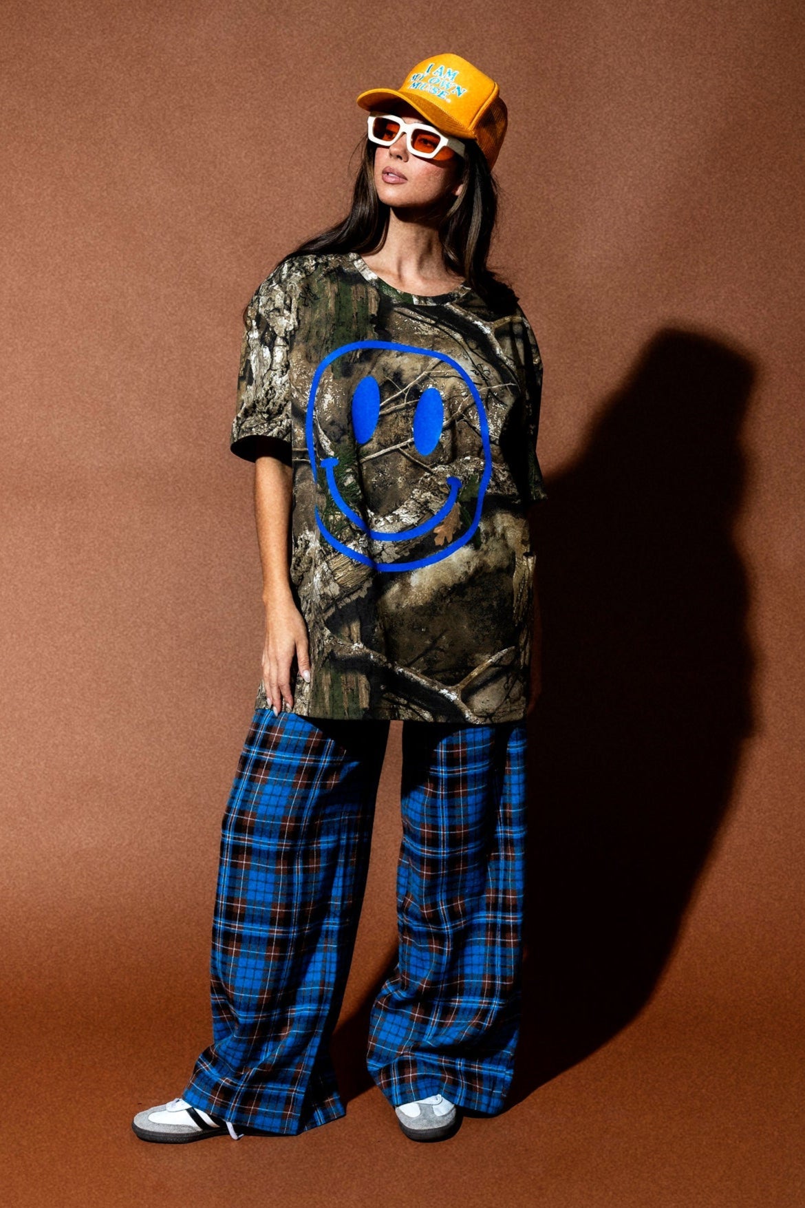 The World Needs Your Magic Oversized Camo Tee in Blue