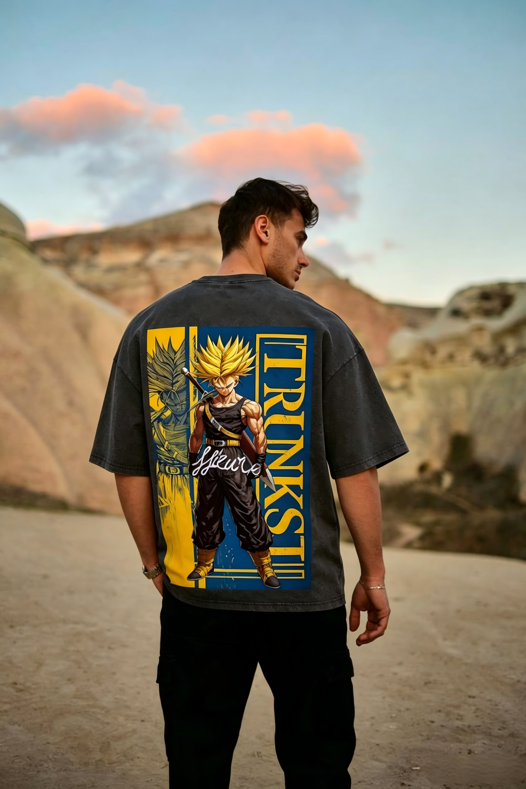 Dragon Ball Printed Men's Washed Tee
