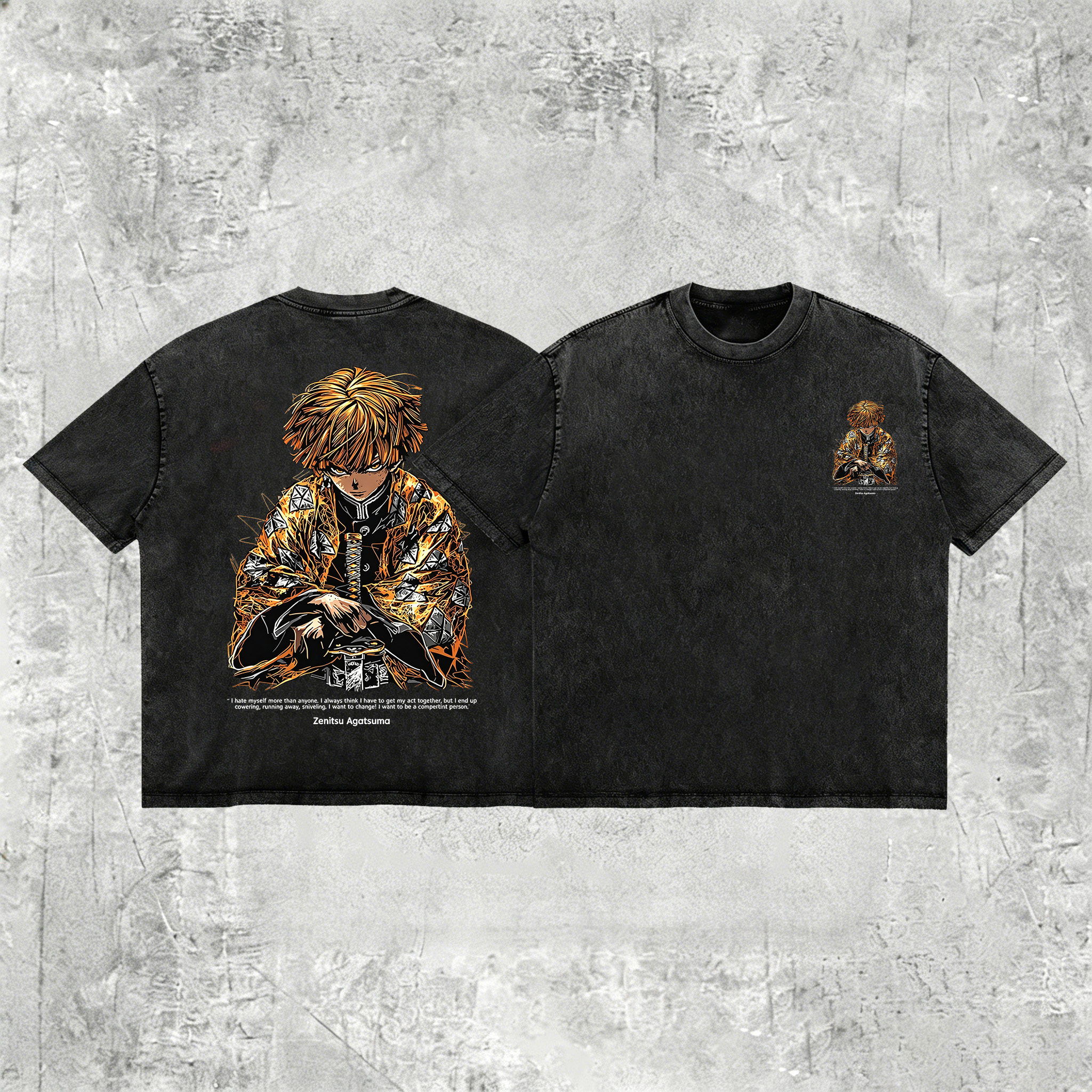 Zenitsu Agatsuma Demon Slayer Printed Men's Washed Tee