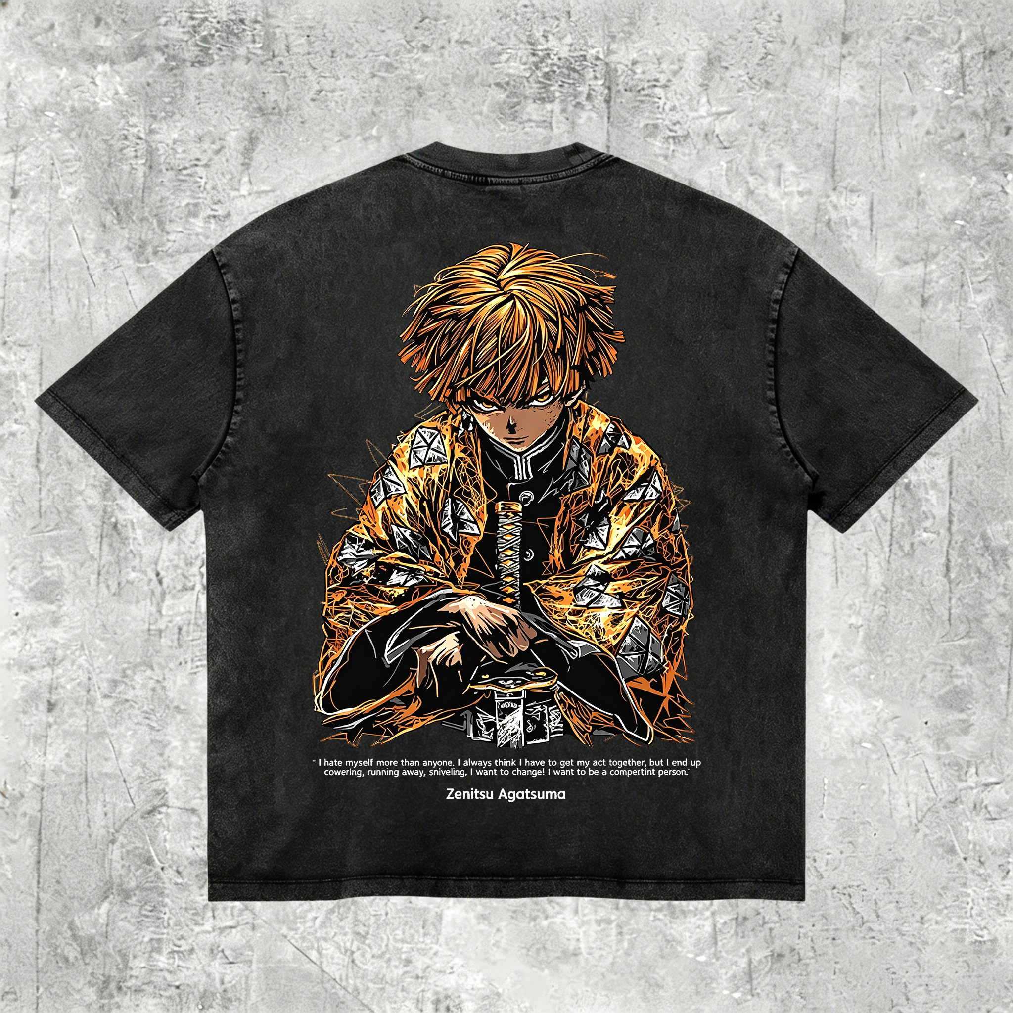 Zenitsu Agatsuma Demon Slayer Printed Men's Washed Tee