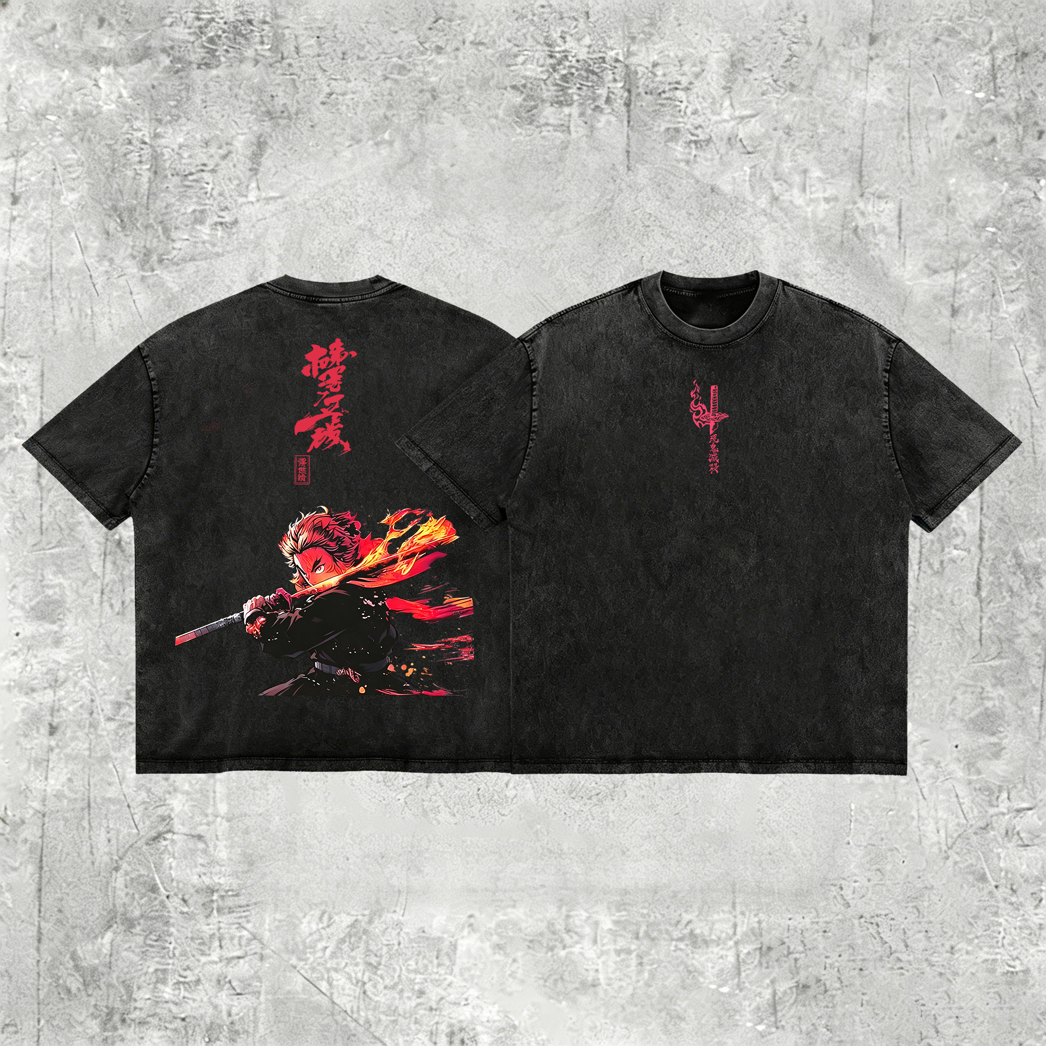 Demon Slayer Printed Men's Washed Tee
