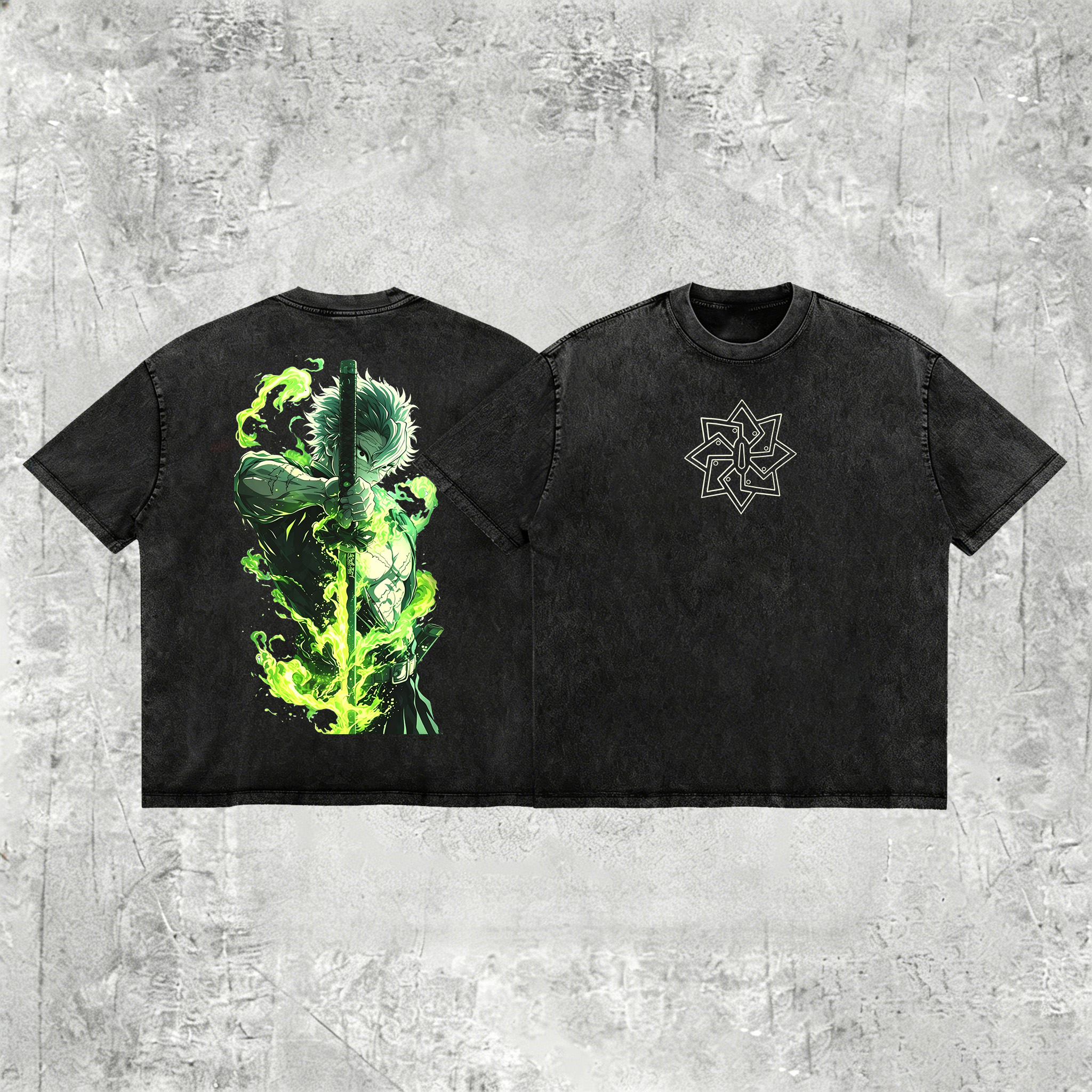 Demon Slayer  Printed Men's Washed Tee