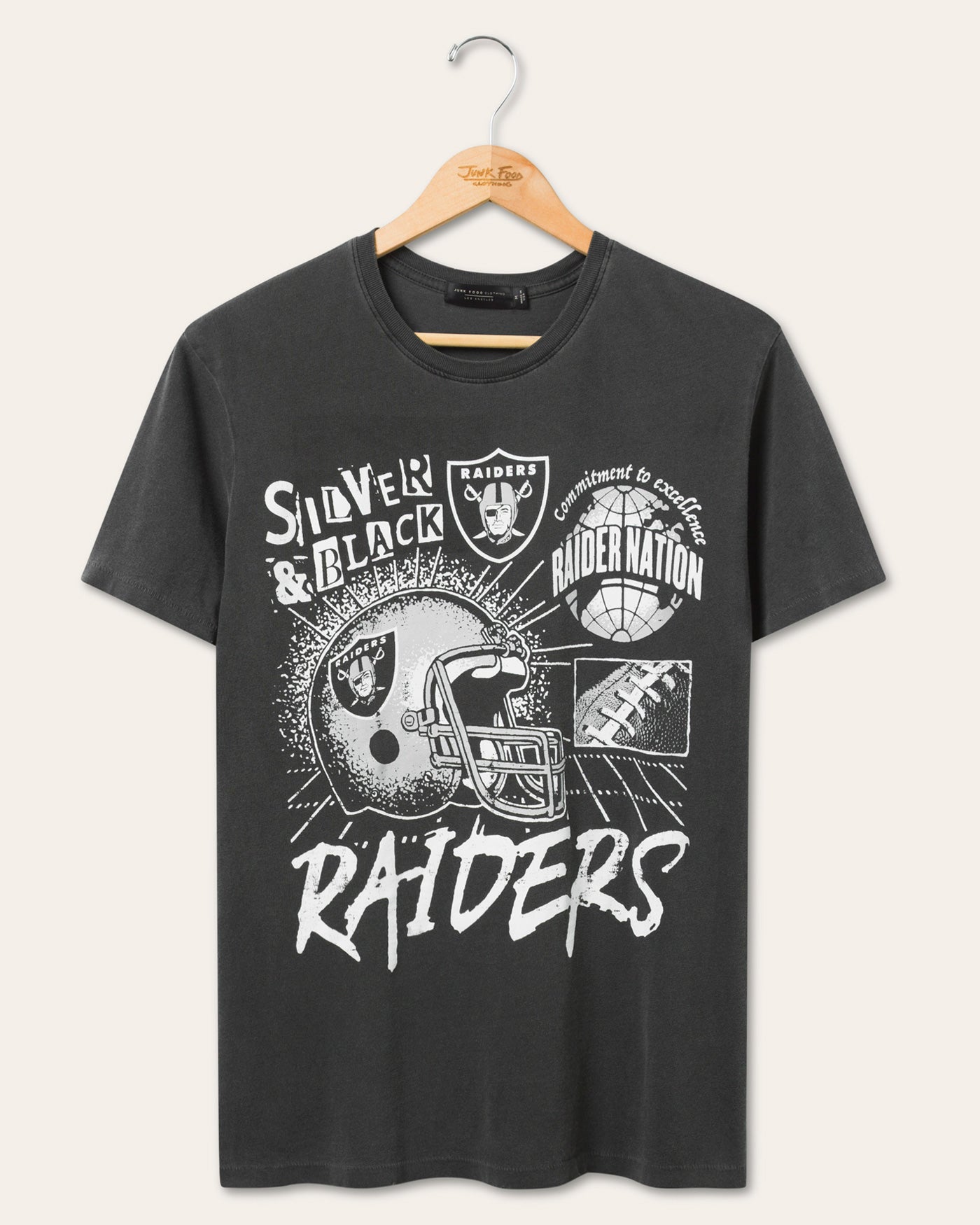 Las Vegas Raiders Silver and Black Vintage Tee