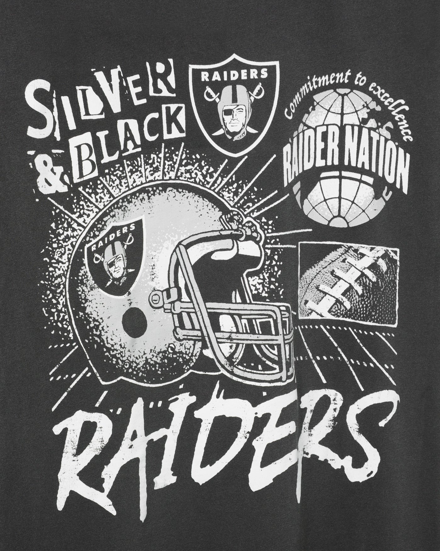 Las Vegas Raiders Silver and Black Vintage Tee