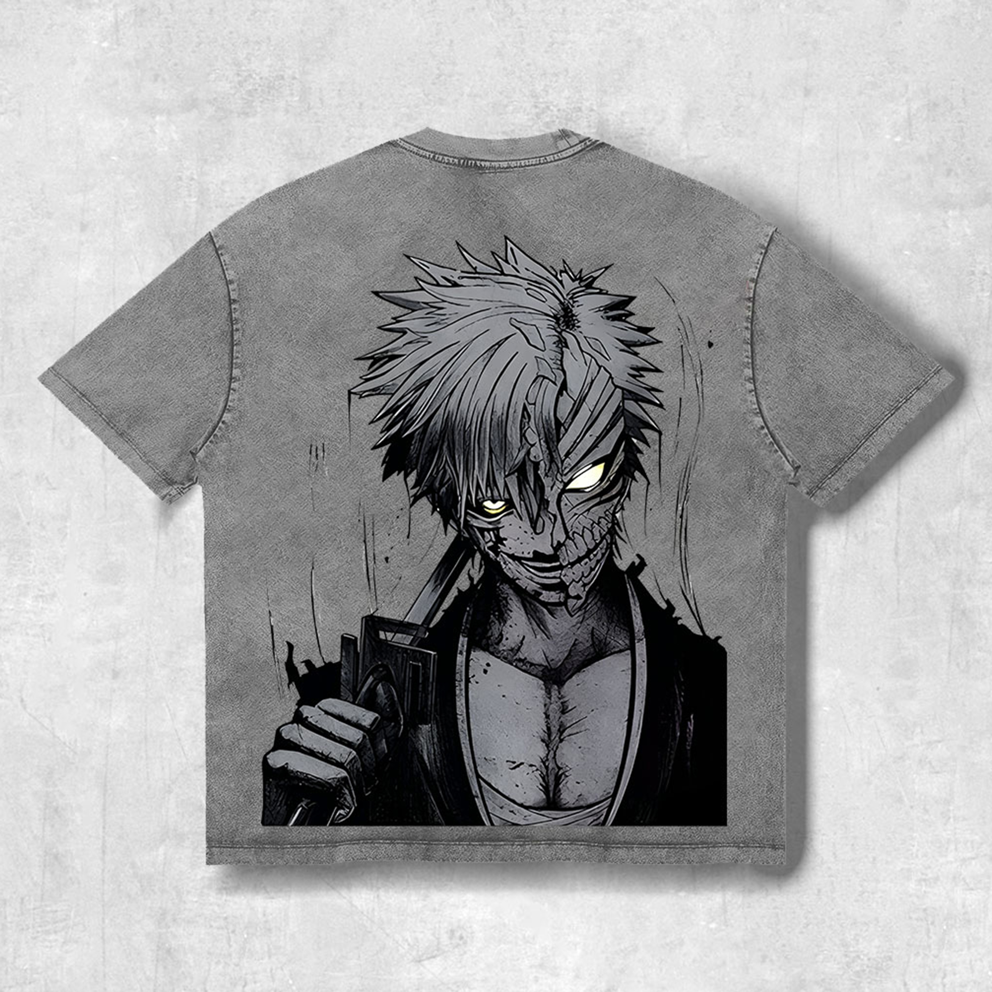 Vintage Shadow Mark Washed Shirt, Japanese Graphic Cartoon Fan
