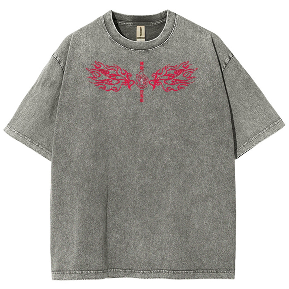 Demon Slayer Rengoku Kyoujurou Unisex Fit Washed T-Shirt