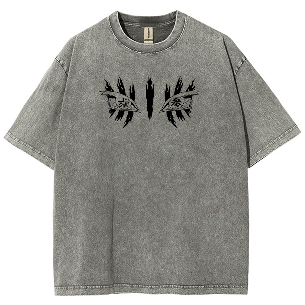 Demon Slayer Akaza Unisex Fit Washed T-Shirt