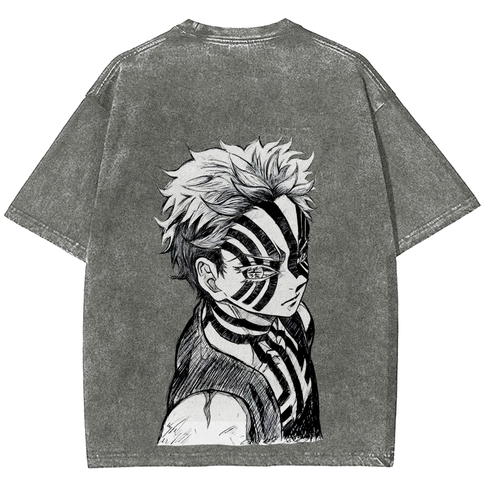 Demon Slayer Akaza Unisex Fit Washed T-Shirt