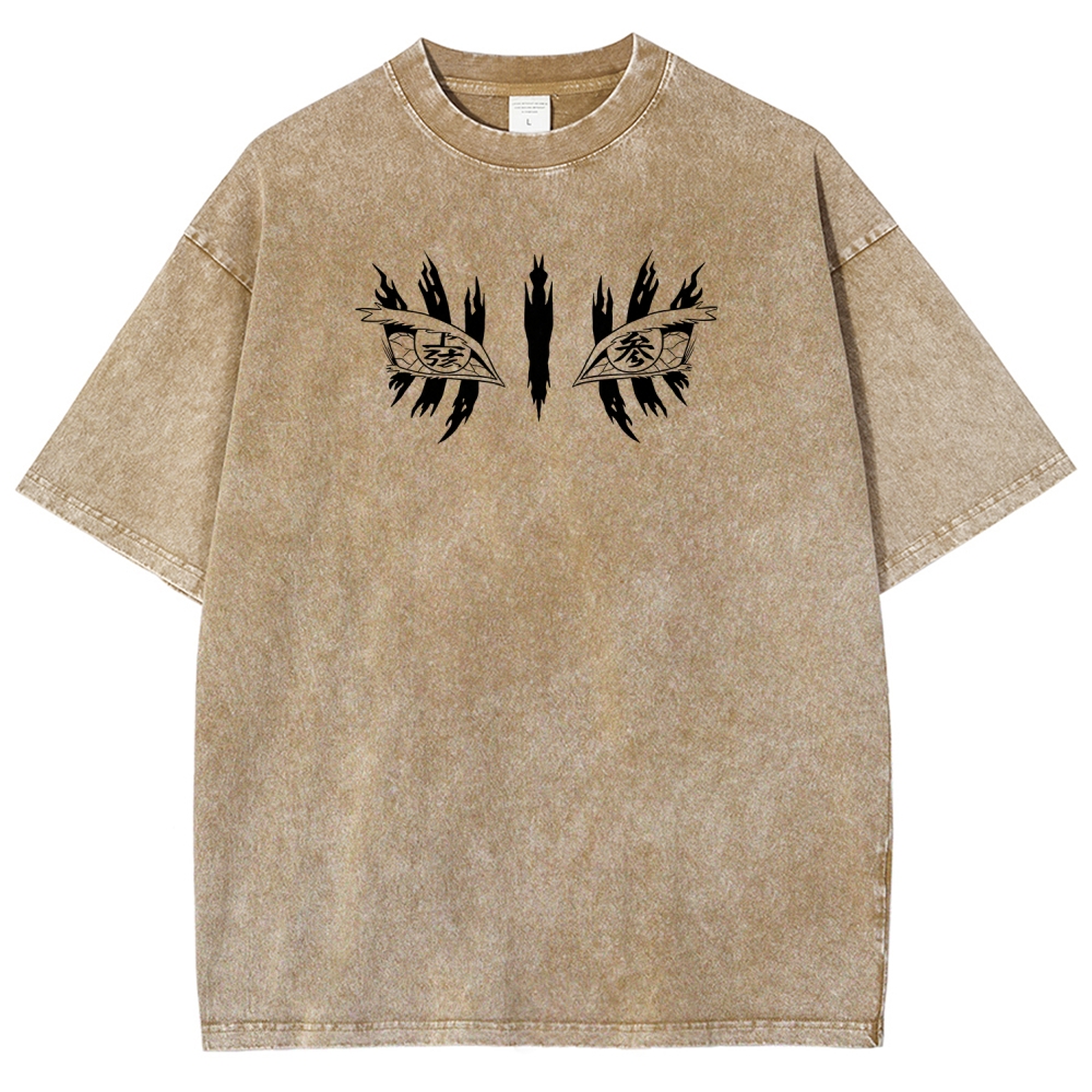 Demon Slayer Akaza Unisex Fit Washed T-Shirt