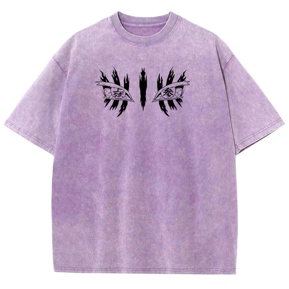 Demon Slayer Akaza Unisex Fit Washed T-Shirt