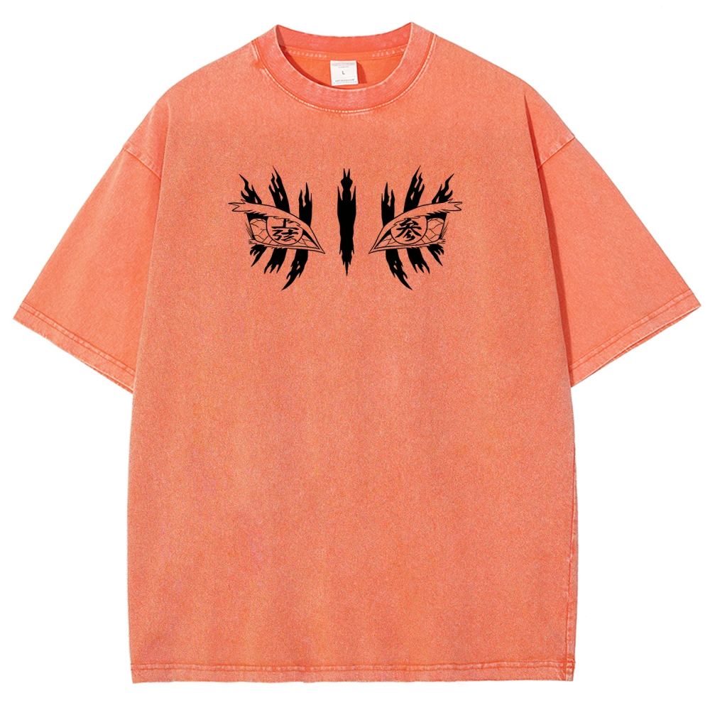 Demon Slayer Akaza Unisex Fit Washed T-Shirt