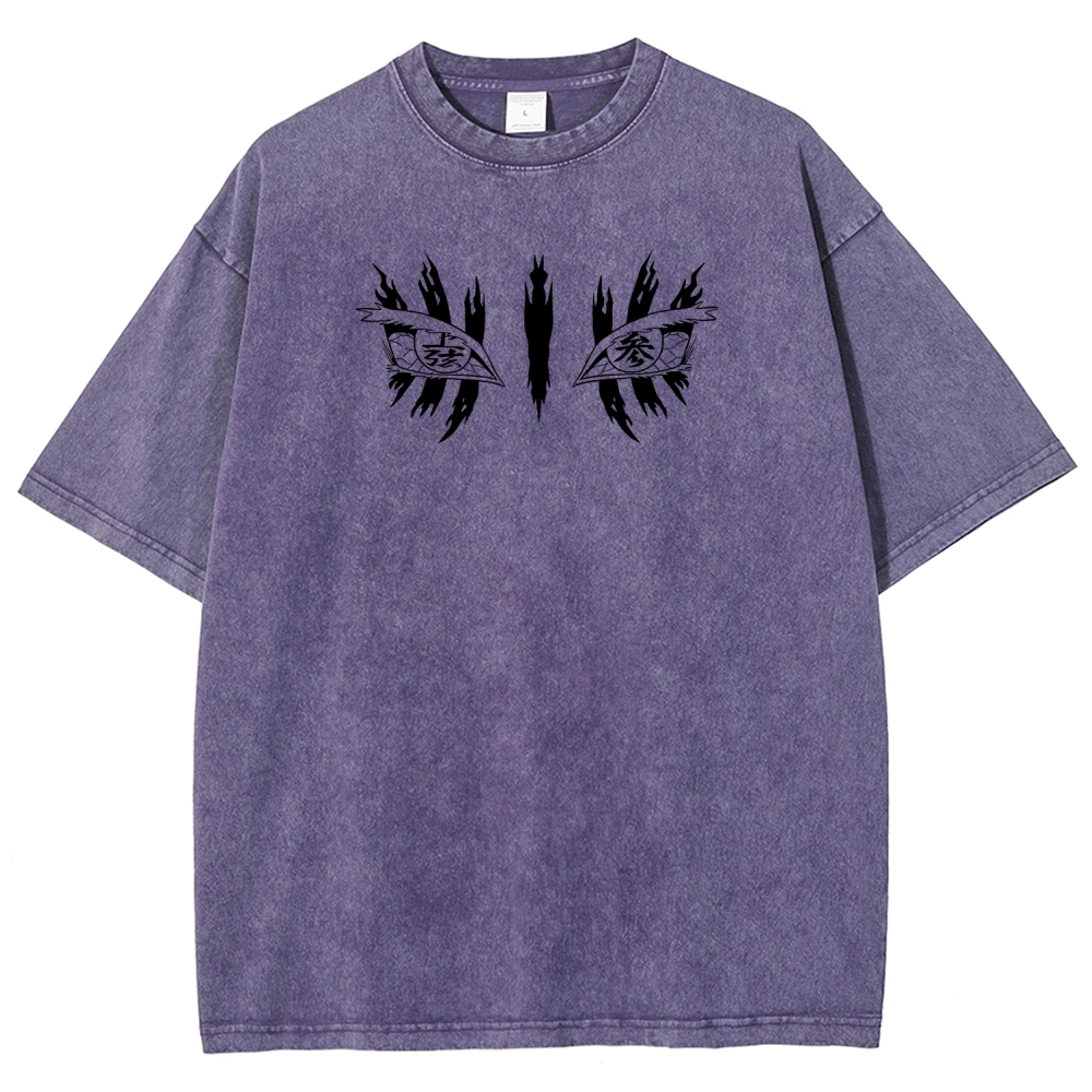 Demon Slayer Akaza Unisex Fit Washed T-Shirt