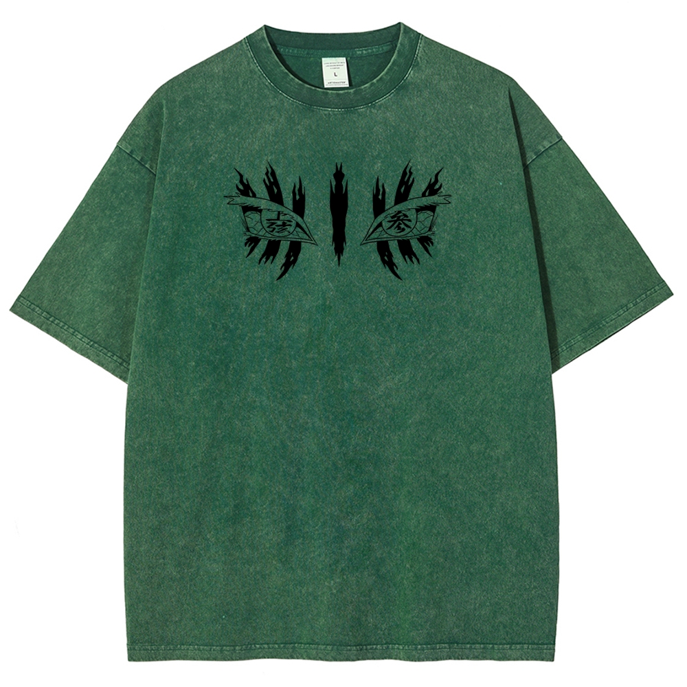 Demon Slayer Akaza Unisex Fit Washed T-Shirt
