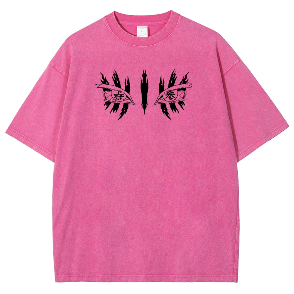 Demon Slayer Akaza Unisex Fit Washed T-Shirt