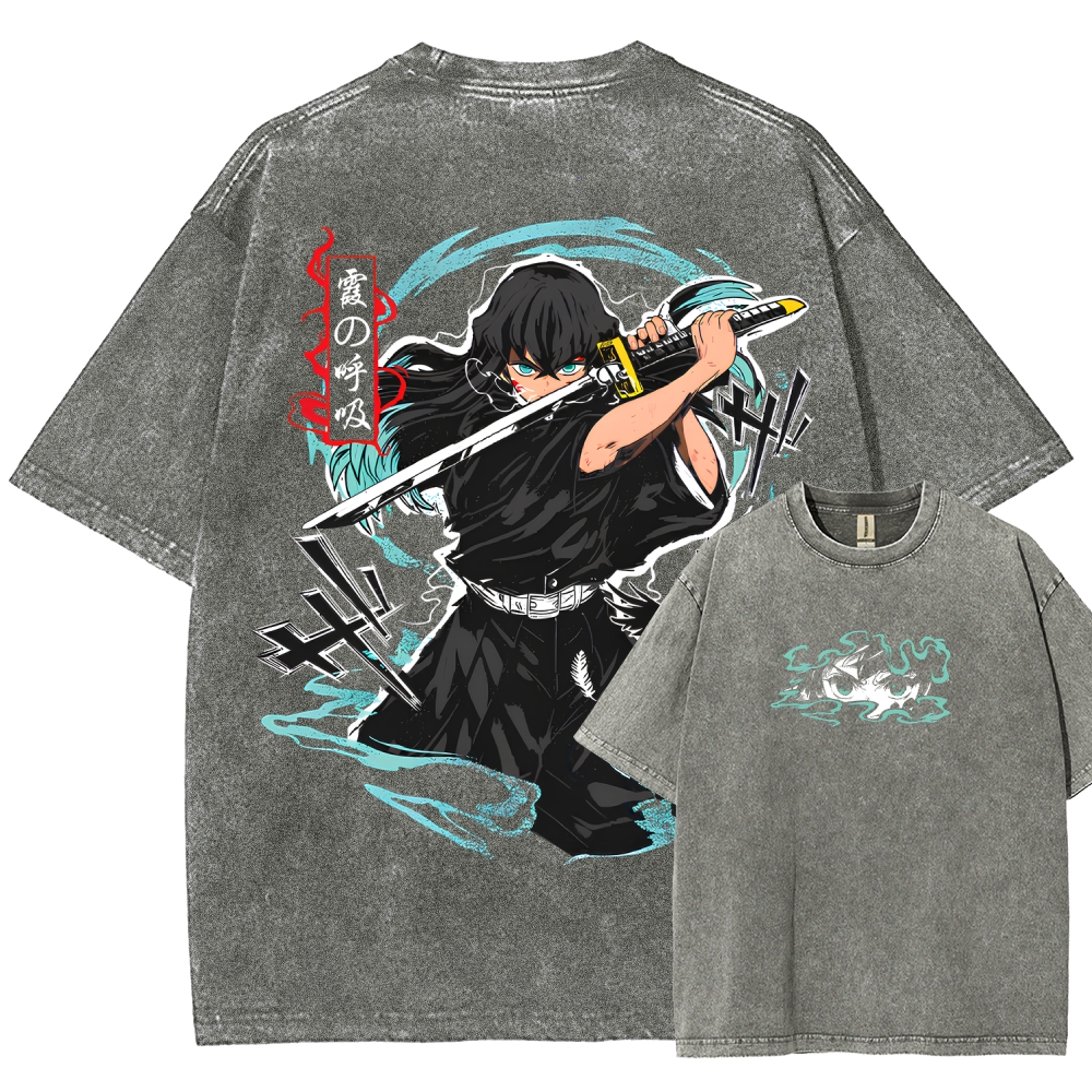 Demon Slayer Unisex Fit Washed T-Shirt