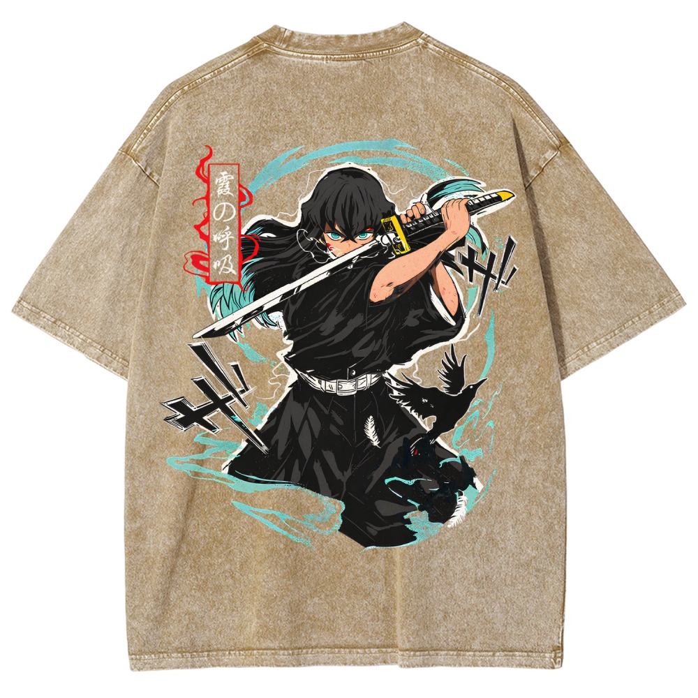 Demon Slayer Unisex Fit Washed T-Shirt