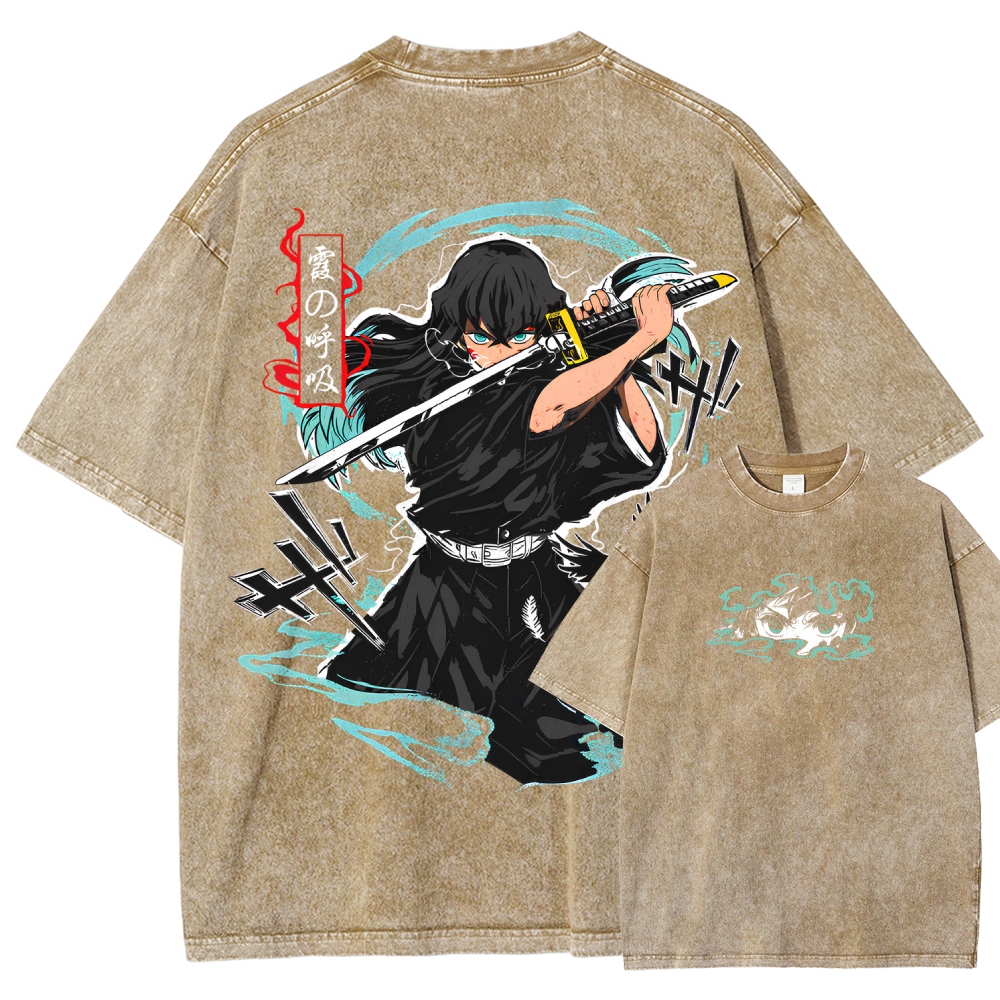 Demon Slayer Unisex Fit Washed T-Shirt