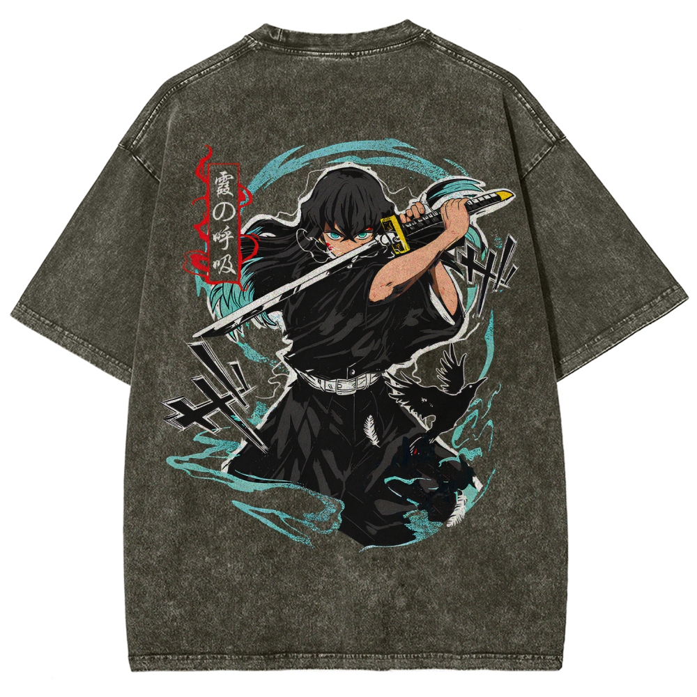 Demon Slayer Unisex Fit Washed T-Shirt