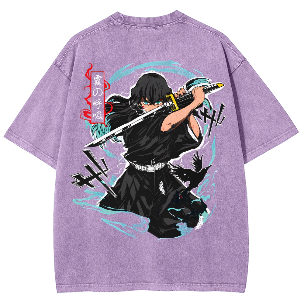 Demon Slayer Unisex Fit Washed T-Shirt