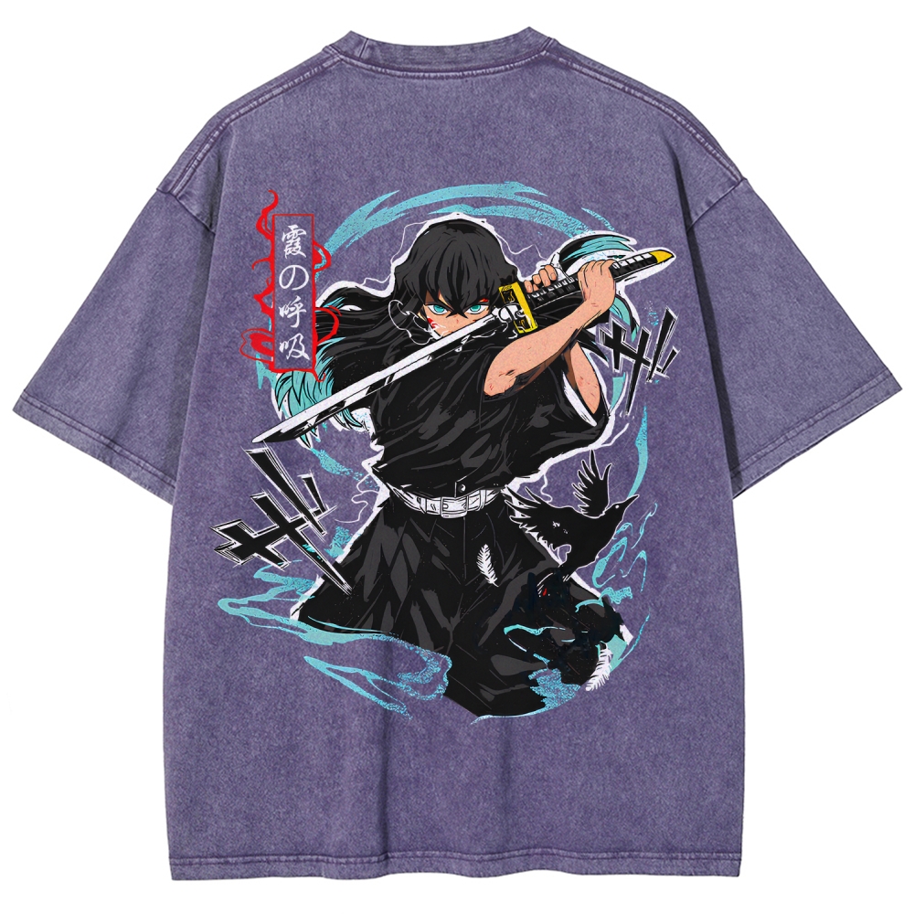 Demon Slayer Unisex Fit Washed T-Shirt