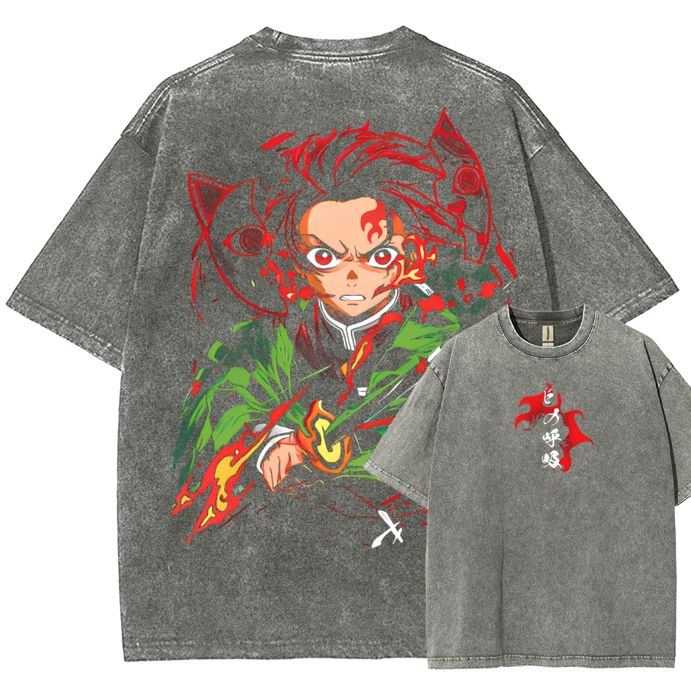 Demon Slayer Unisex Fit Washed T-Shirt