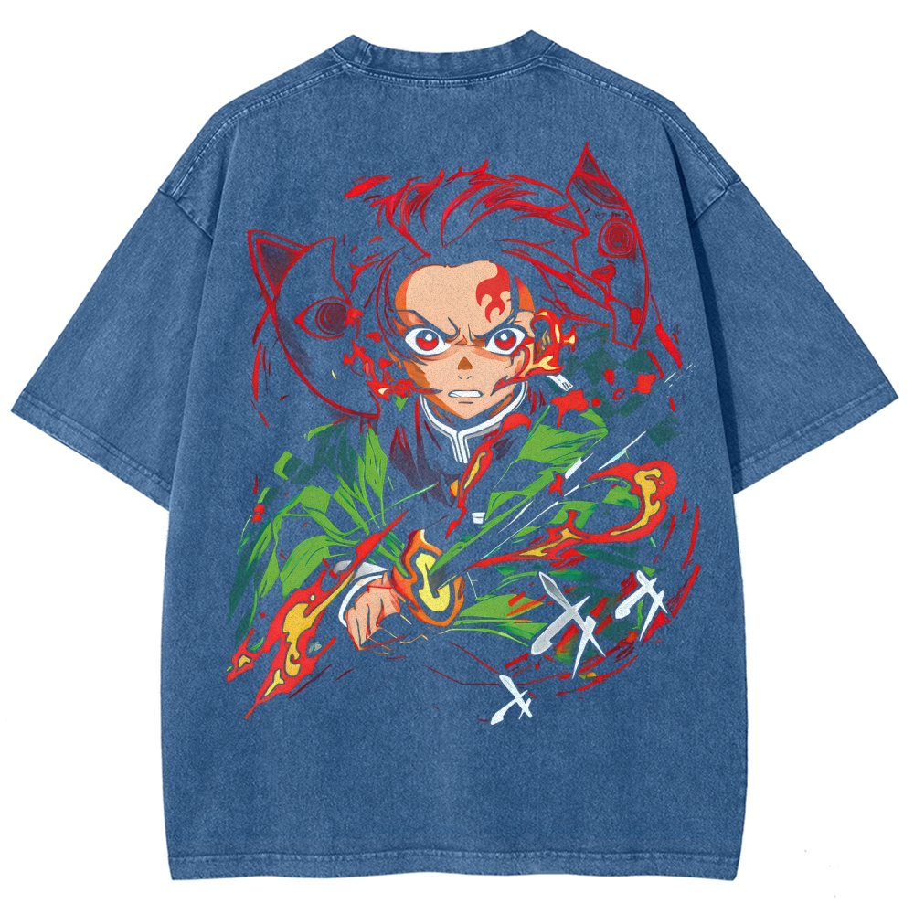 Demon Slayer Unisex Fit Washed T-Shirt
