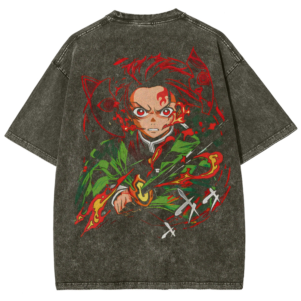 Demon Slayer Unisex Fit Washed T-Shirt