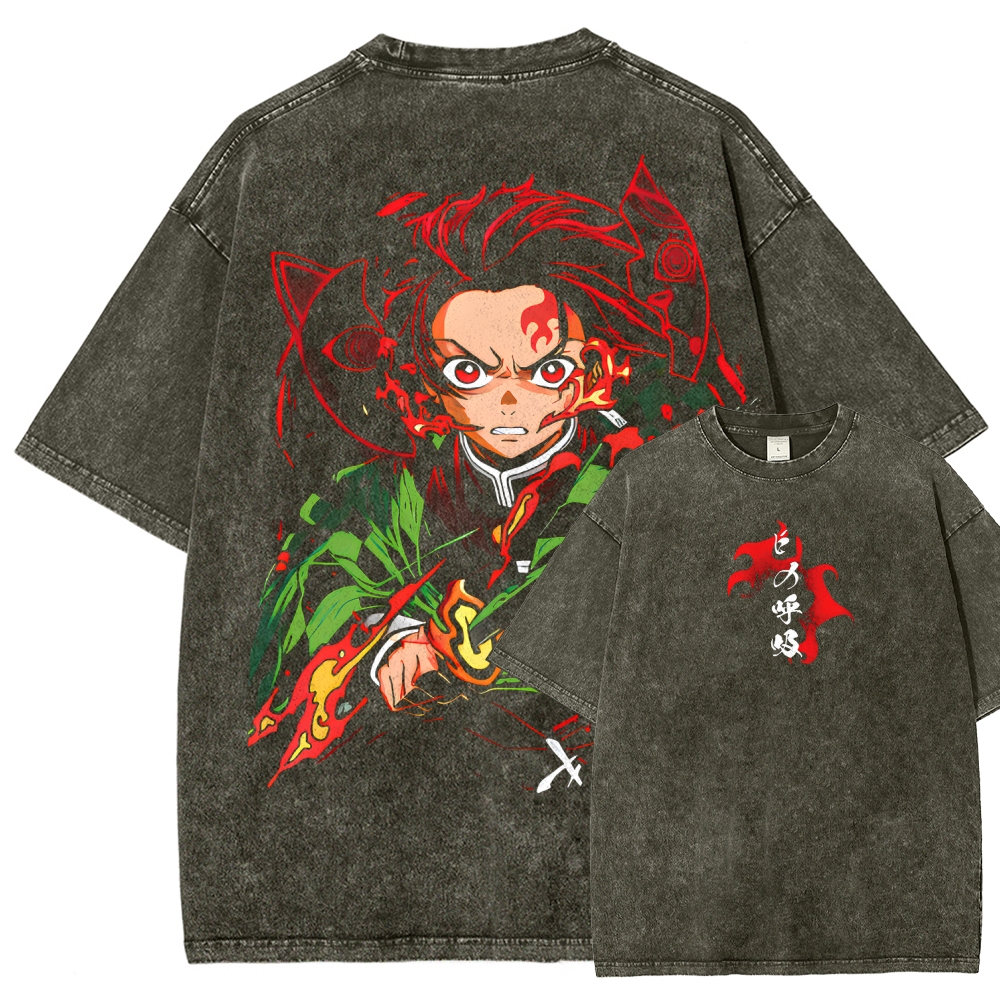 Demon Slayer Unisex Fit Washed T-Shirt